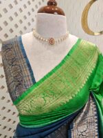 Tussar Banarasi double shade with spiar shape buttas - Image 8