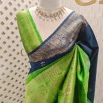 Tussar banarasi with double shade and flower buttas