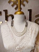 Tussar silk  with  subtle thread work on the boarder along with cutwork scalloped side boarder - Image 2