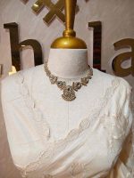 Tussar silk with self colour thread work featuring floral motifs along with elegant side boarder - Image 2
