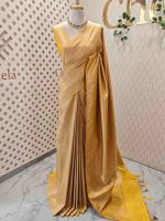Banarasi saree with all-over floral motifs along with simple line inside the motifs - Image 13