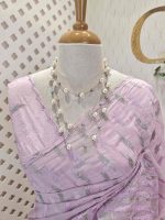 Crushed organsa with horizontal crushed effect thread work and with delicate scallop - Image 8