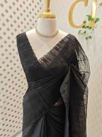 Organza with turkish like work all over the body with small scalloped boarder - Image 13