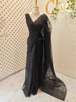 Organza with turkish like work all over the body with small scalloped boarder - Image 15
