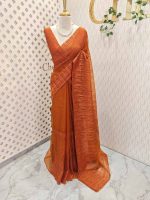 Organza with turkish like work all over the body with small scalloped boarder - Image 21