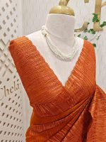 Organza with turkish like work all over the body with small scalloped boarder - Image 20