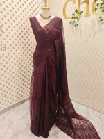 Organza with turkish like work all over the body with small scalloped boarder - Image 12