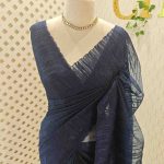Organza with turkish like work all over the body with small scalloped boarder