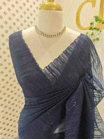 Organza with turkish like work all over the body with small scalloped boarder - Image 2