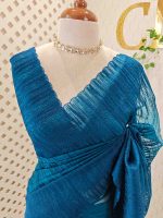 Organza with turkish like work all over the body with small scalloped boarder - Image 5