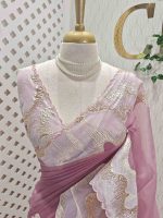 Organza with  wavy work, often referred to as Turkish embroidery - Image 23