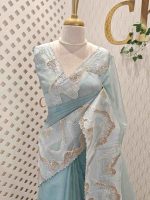 Organza with  wavy work, often referred to as Turkish embroidery - Image 10