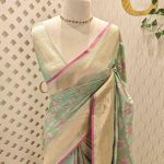Banarasi handloom silk with meenakari pattern