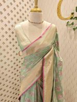 Banarasi handloom silk with meenakari pattern