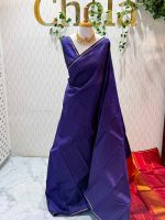 Kanjeevaram with small horizontal stripes on the body along with suttle contrast pallu - Image 3