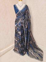 Organza with uneven turkish strips design with sequins spreading - Image 3