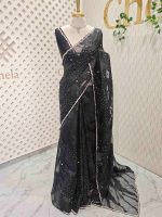 Organza with turkish abstract design and sequins embellishments - Image 3