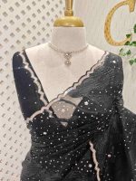 Organza with turkish abstract design and sequins embellishments - Image 2
