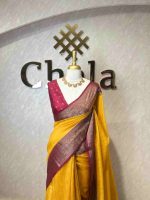 Soft silk with plain and floral contrast boarder - Image 10