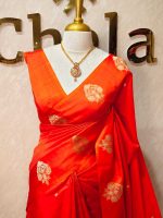 Soft silk with diamond shape butta and mugal flower like motif border