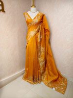 Semi tussar with rose like floral thread work boarder - Image 6