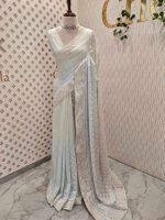 Chanderi with 4shades dyeing and chikankari -inspired embroidery pattern - Image 3