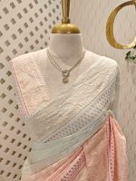 Chanderi with 4shades dyeing and chikankari -inspired embroidery pattern - Image 5