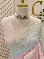 Chanderi with 4shades dyeing and chikankari -inspired embroidery pattern - Image 8