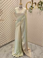 Chanderi with 4shades dyeing and chikankari -inspired embroidery pattern - Image 12