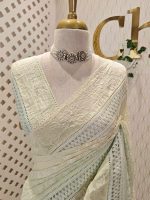 Chanderi with 4shades dyeing and chikankari -inspired embroidery pattern - Image 11