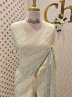 Chanderi with 4shades dyeing and chikankari -inspired embroidery pattern - Image 10