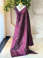 Kanjeevaram saree with bold zari checks all over the body - Image 3