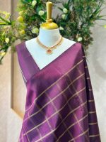 Kanjeevaram saree with bold zari checks all over the body