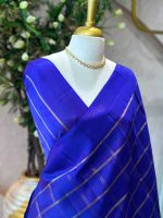 Kanjeevaram saree with bold zari checks all over the body - Image 5