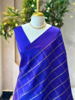 Kanjeevaram saree with bold zari checks all over the body - Image 4