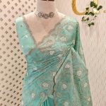 Organza with Floral embroidery pattern all over the boady