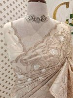 Organza with Floral embroidery pattern all over the boady - Image 5