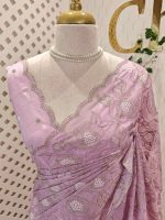 Organza with Floral embroidery pattern all over the boady - Image 8