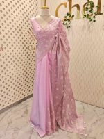 Organza with Floral embroidery pattern all over the boady - Image 9