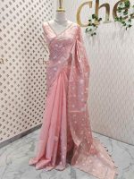 Organza with Floral embroidery pattern all over the boady - Image 15