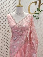 Organza with Floral embroidery pattern all over the boady - Image 13