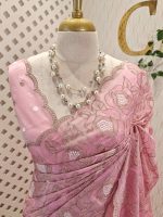 Organza with Floral embroidery pattern all over the boady - Image 17