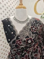 Organza with heavy mughal -inspired embroidery all over the body - Image 11
