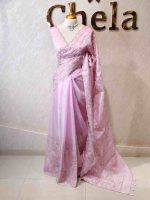 Organza with heavy mughal -inspired embroidery all over the body - Image 6