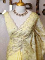 Organza with heavy mughal -inspired embroidery all over the body
