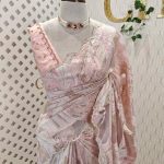 Organza with turkish leaf like pattern and scallop border