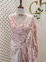 Organza with turkish leaf like pattern and scallop border