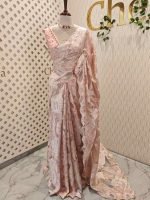 Organza with turkish leaf like pattern and scallop border - Image 3