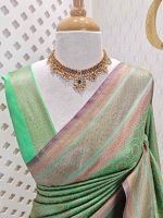 Soft katan with round shaped buttas and contrast border - Image 2