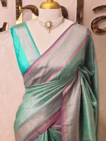 Soft katan with round shaped buttas and contrast border - Image 7